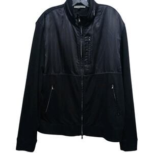 Theory Blouson Jacket Windbreaker Men's Sz XL Black Streetwear Minimalist Artsy